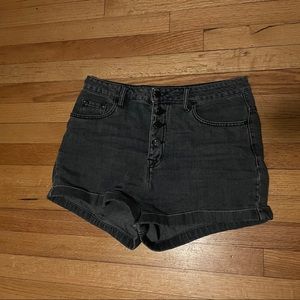 Super high waisted black mom shorts